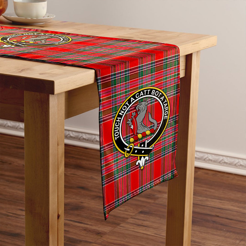 MacBean (MacBain) Modern Tartan Crest Table Runner