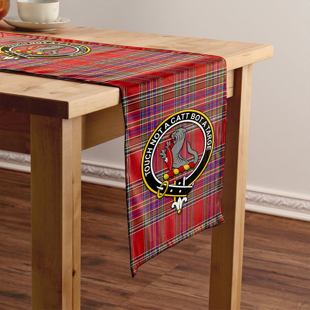 MacBean (MacBain) Weathered Tartan Crest Table Runner