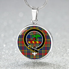 MacBeth Modern Tartan Crest Circle Necklace