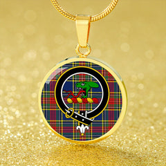 MacBeth Modern Tartan Crest Circle Necklace