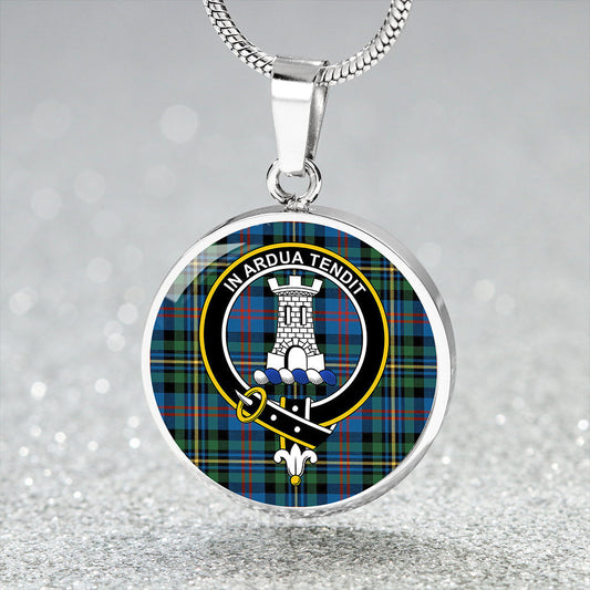 MacCallum of Berwick Ancient Tartan Crest Circle Necklace