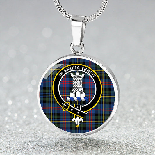 MacCallum of Berwick Modern Tartan Crest Circle Necklace