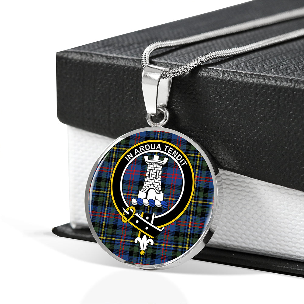 MacCallum of Berwick Modern Tartan Crest Circle Necklace