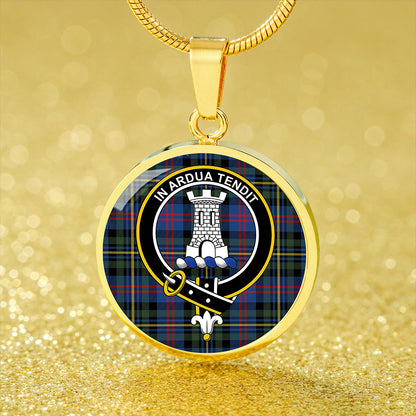 MacCallum of Berwick Modern Tartan Crest Circle Necklace