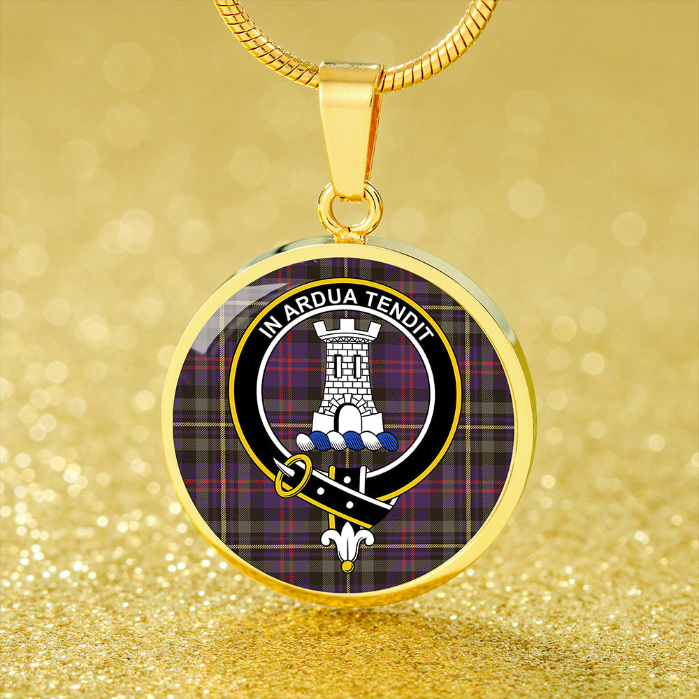 MacCallum of Berwick Weathered Tartan Crest Circle Necklace