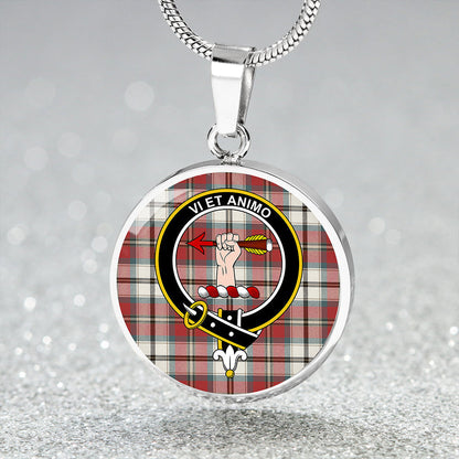 MacCulloch 1746 Dress Weathered Tartan Crest Circle Necklace