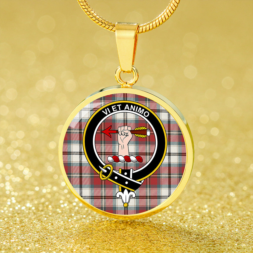 MacCulloch 1746 Dress Weathered Tartan Crest Circle Necklace