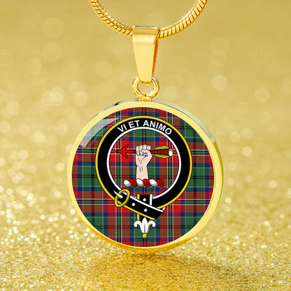 MacCulloch Modern Tartan Crest Circle Necklace