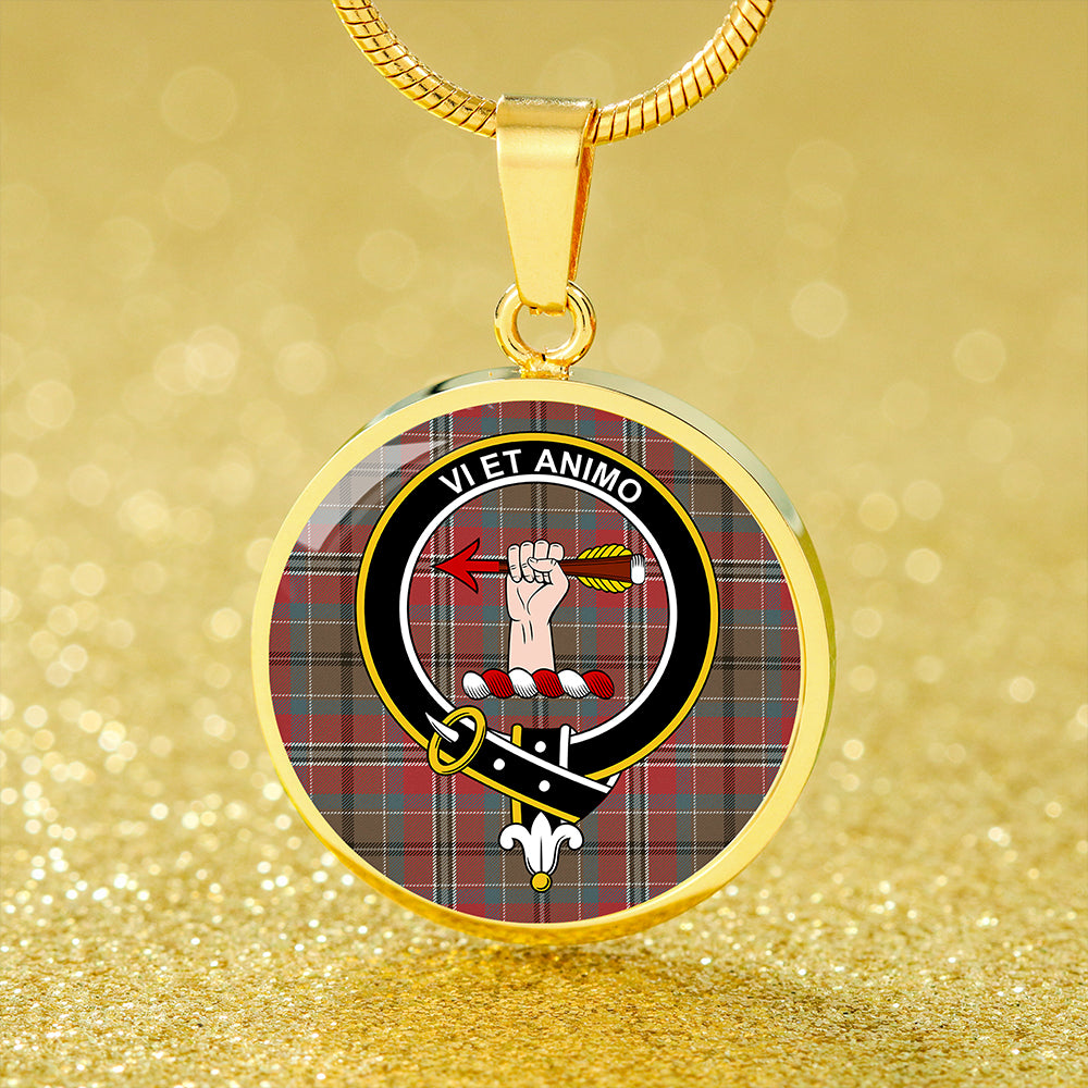 MacCulloch Weathered Tartan Crest Circle Necklace