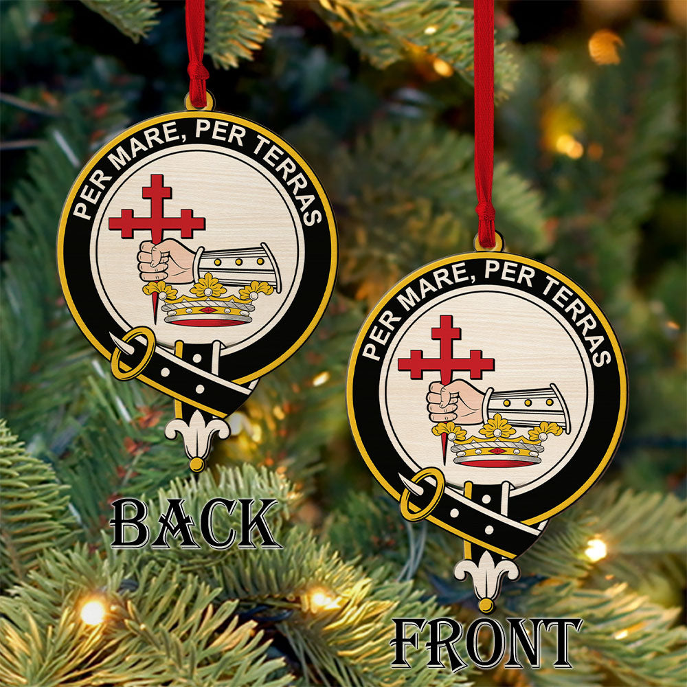 MacDonald of Clanranald Tartan Crest Wood Acrylic Ornament