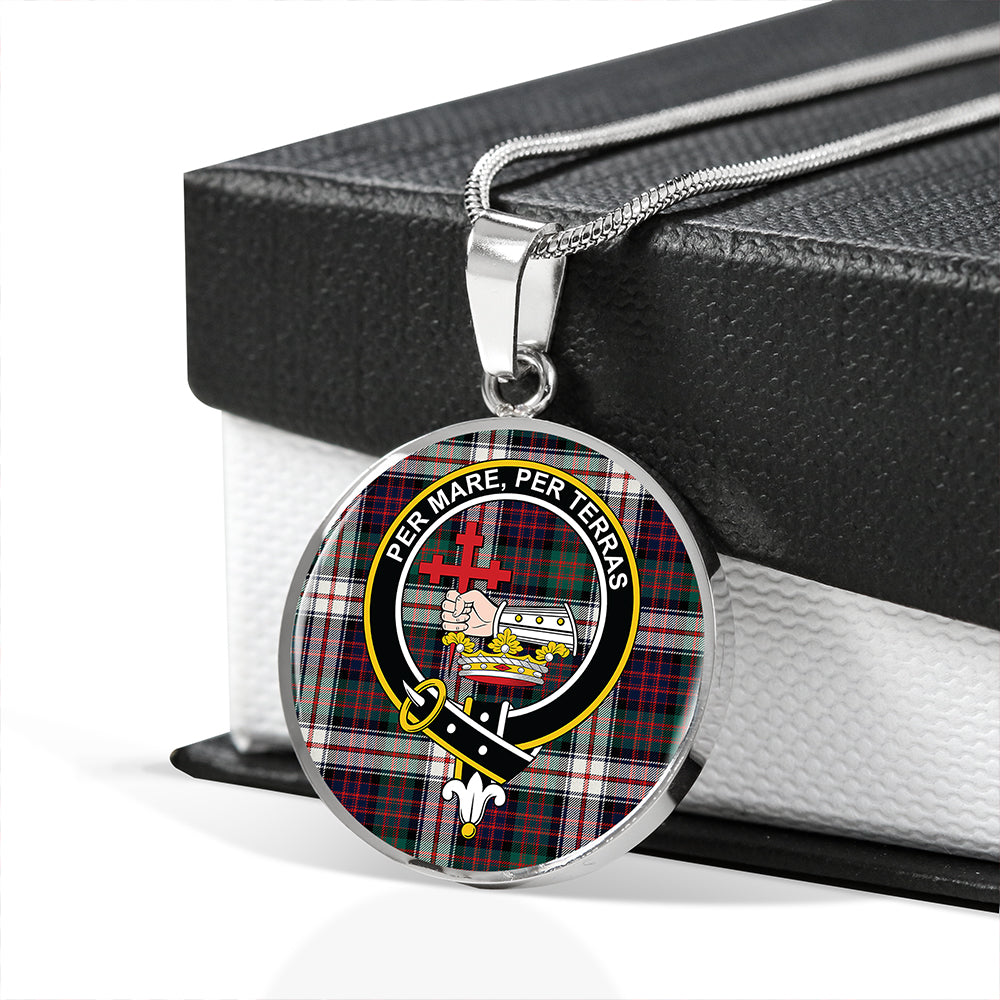 MacDonald Dress Modern Tartan Crest Circle Necklace
