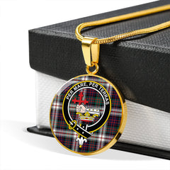 MacDonald Dress Modern Tartan Crest Circle Necklace