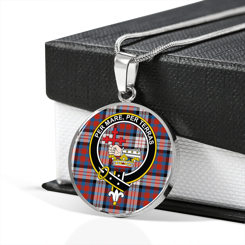 MacDonald Dress; Irish Ancient Tartan Crest Circle Necklace