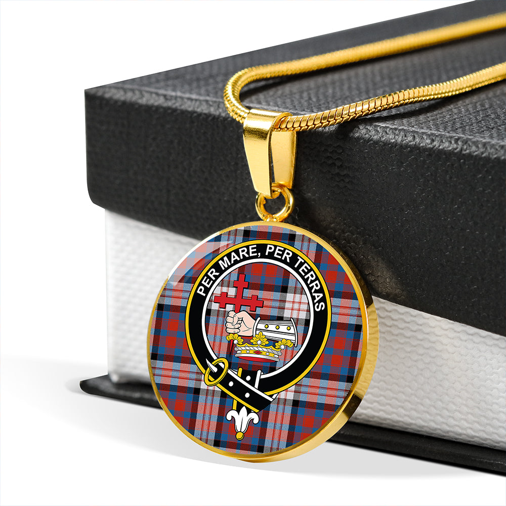 MacDonald Dress; Irish Ancient Tartan Crest Circle Necklace