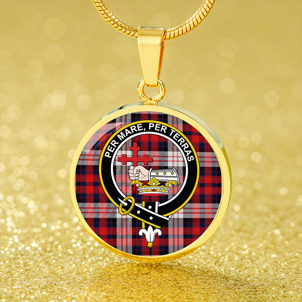 MacDonald Dress; Irish Modern Tartan Crest Circle Necklace
