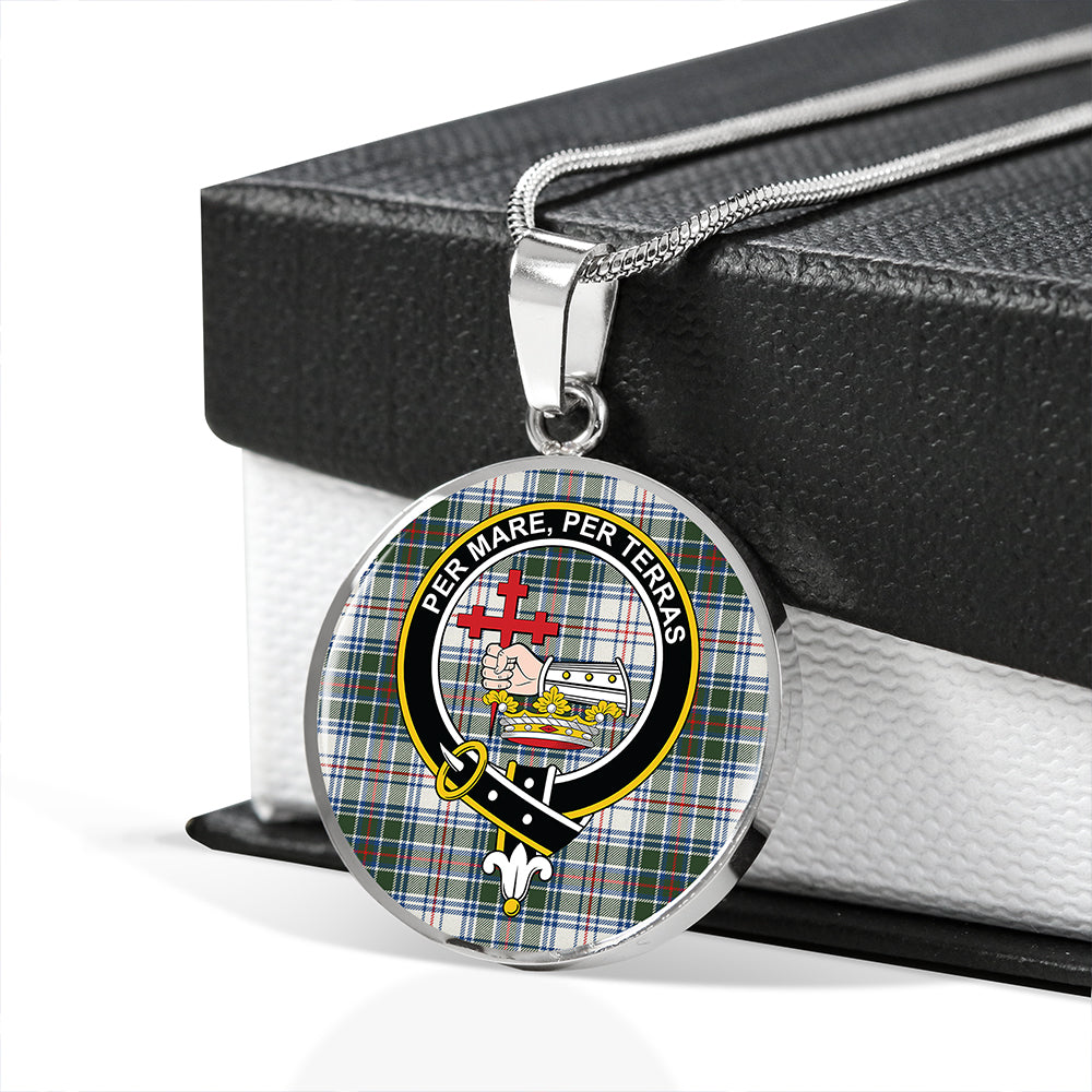 MacDonald Flora Dance (Donald Flora Dance) Tartan Crest Circle Necklace