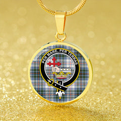 MacDonald Flora Dance (Donald Flora Dance) Tartan Crest Circle Necklace