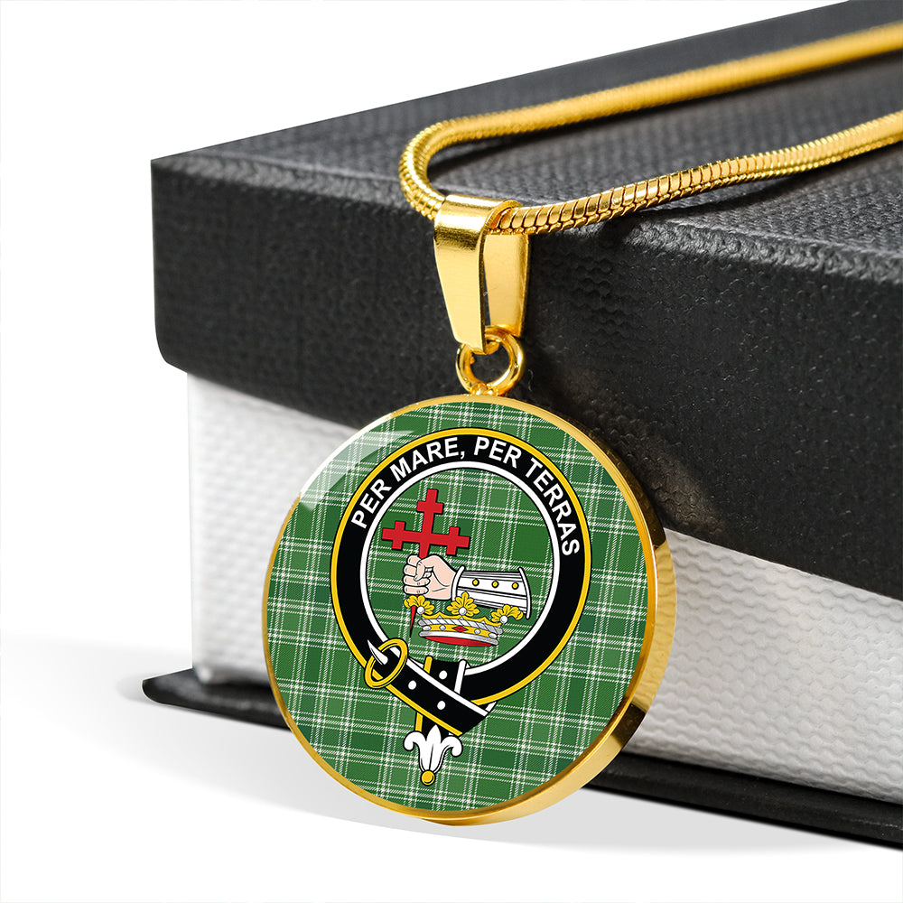 MacDonald Hunting (Donald Hunting) Ancient Tartan Crest Circle Necklace