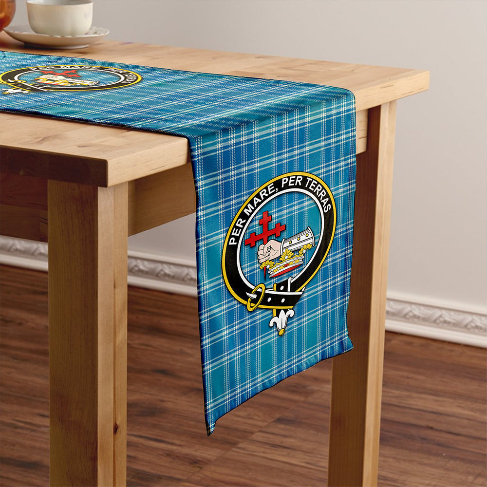 MacDonald Lord of the Isles Hunting Blue (Donald Lord of the Isles Hunting Blue) Ancient Tartan Crest Table Runner