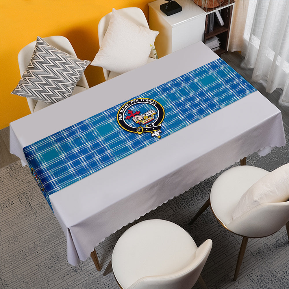 MacDonald Lord of the Isles Hunting Blue (Donald Lord of the Isles Hunting Blue) Ancient Tartan Crest Table Runner
