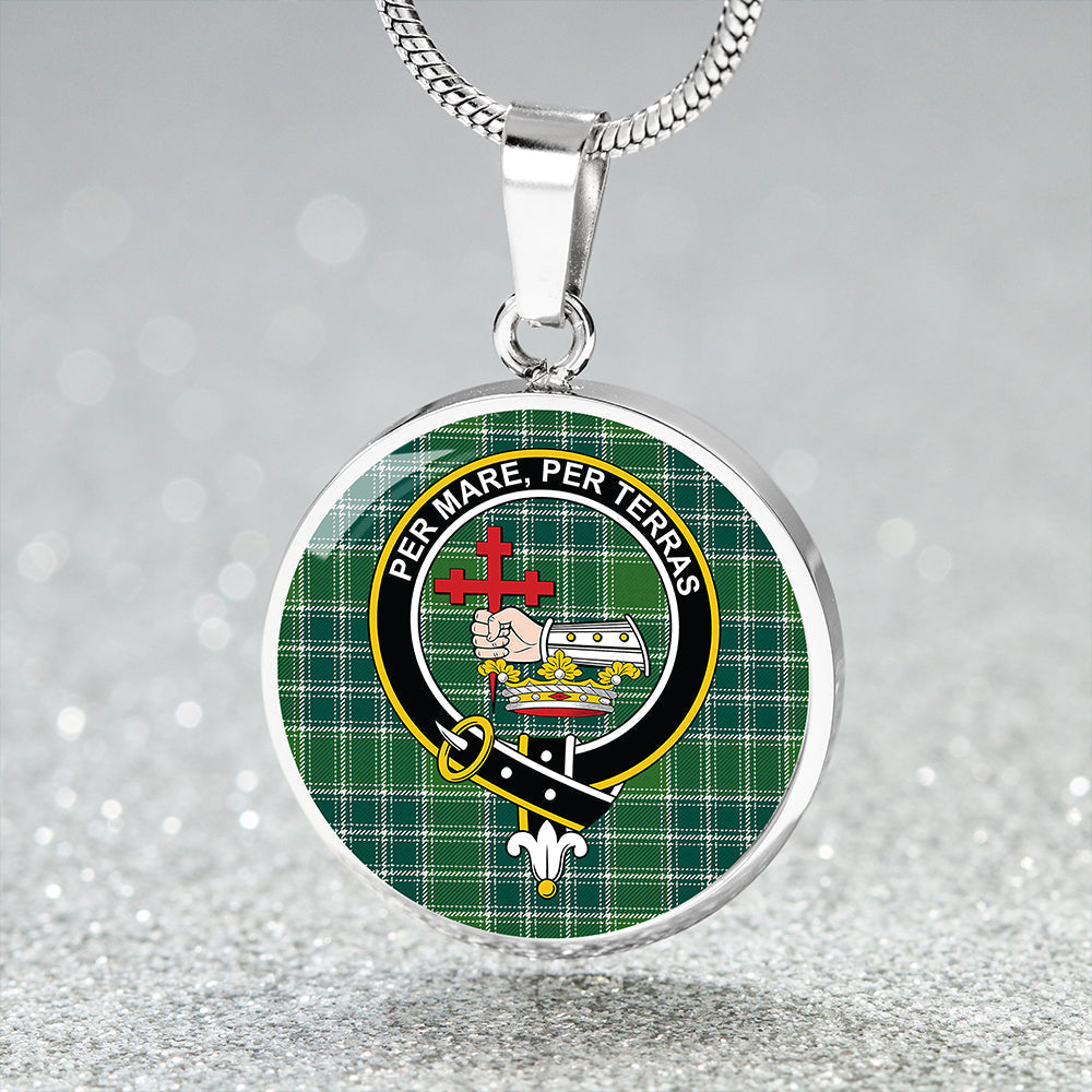 MacDonald Lord of the Isles; Hunting Ancient Tartan Crest Circle Necklace