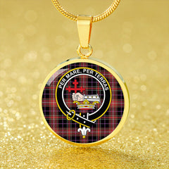 MacDonald Sir John A (Donald Sir John A) Ancient Tartan Crest Circle Necklace