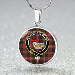 MacDonald Sir John A (Donald Sir John A) Weathered Tartan Crest Circle Necklace