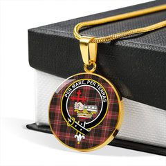 MacDonald Sir John A (Donald Sir John A) Weathered Tartan Crest Circle Necklace