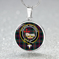 MacDonald (Donald) Modern Tartan Crest Circle Necklace