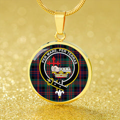 MacDonald (Donald) Modern Tartan Crest Circle Necklace