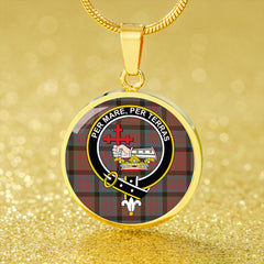 MacDonald (Donald) Weathered Tartan Crest Circle Necklace