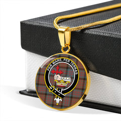 MacDonald (Donald) Weathered Tartan Crest Circle Necklace