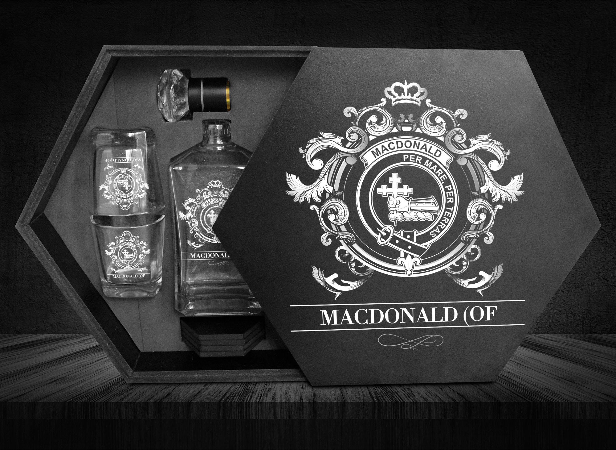 MacDonald (of Sleat) Tartan Clan Decanter Set