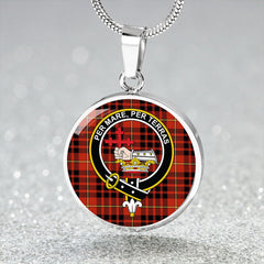 MacDonald of Ardnamurchan (Donald of Ardnamurchan) Ancient Tartan Crest Circle Necklace