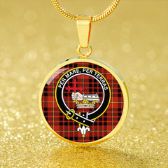 MacDonald of Ardnamurchan (Donald of Ardnamurchan) Ancient Tartan Crest Circle Necklace