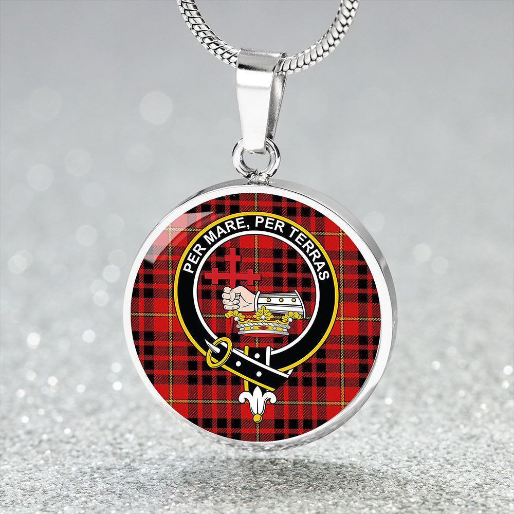 MacDonald of Ardnamurchan (Donald of Ardnamurchan) Modern Tartan Crest Circle Necklace