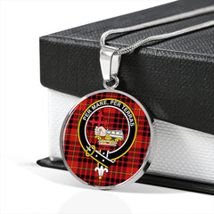 MacDonald of Ardnamurchan (Donald of Ardnamurchan) Modern Tartan Crest Circle Necklace