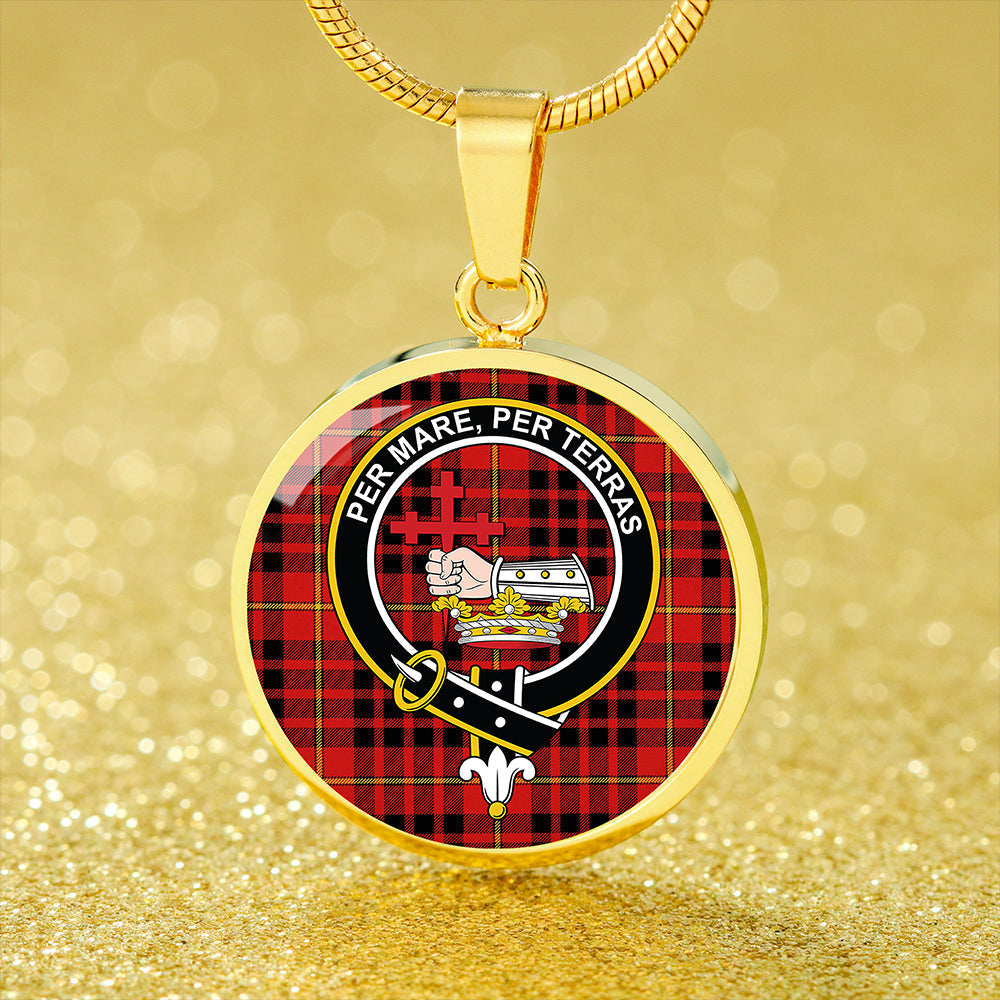 MacDonald of Ardnamurchan (Donald of Ardnamurchan) Modern Tartan Crest Circle Necklace