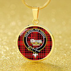 MacDonald of Ardnamurchan (Donald of Ardnamurchan) Modern Tartan Crest Circle Necklace