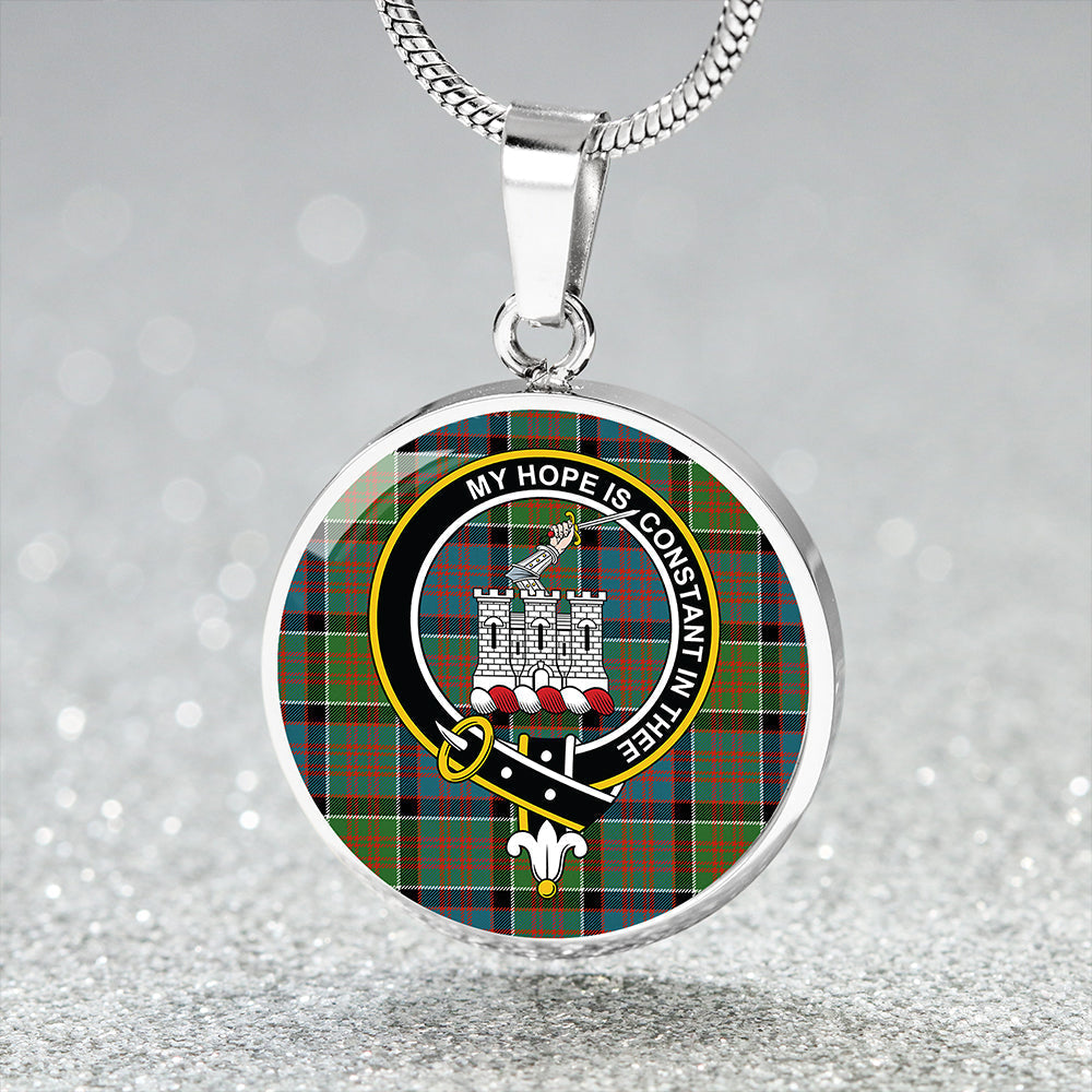 MacDonald of Clanranald Ancient Tartan Crest Circle Necklace