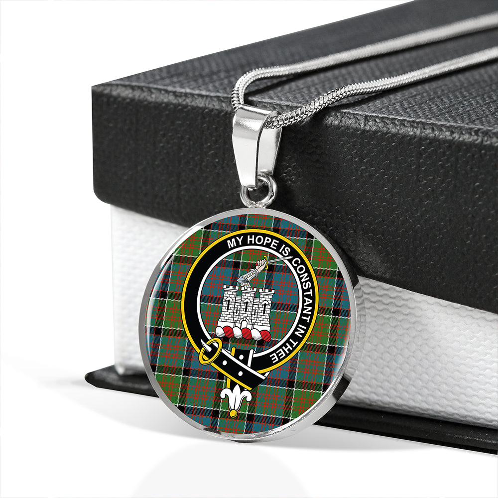 MacDonald of Clanranald Ancient Tartan Crest Circle Necklace