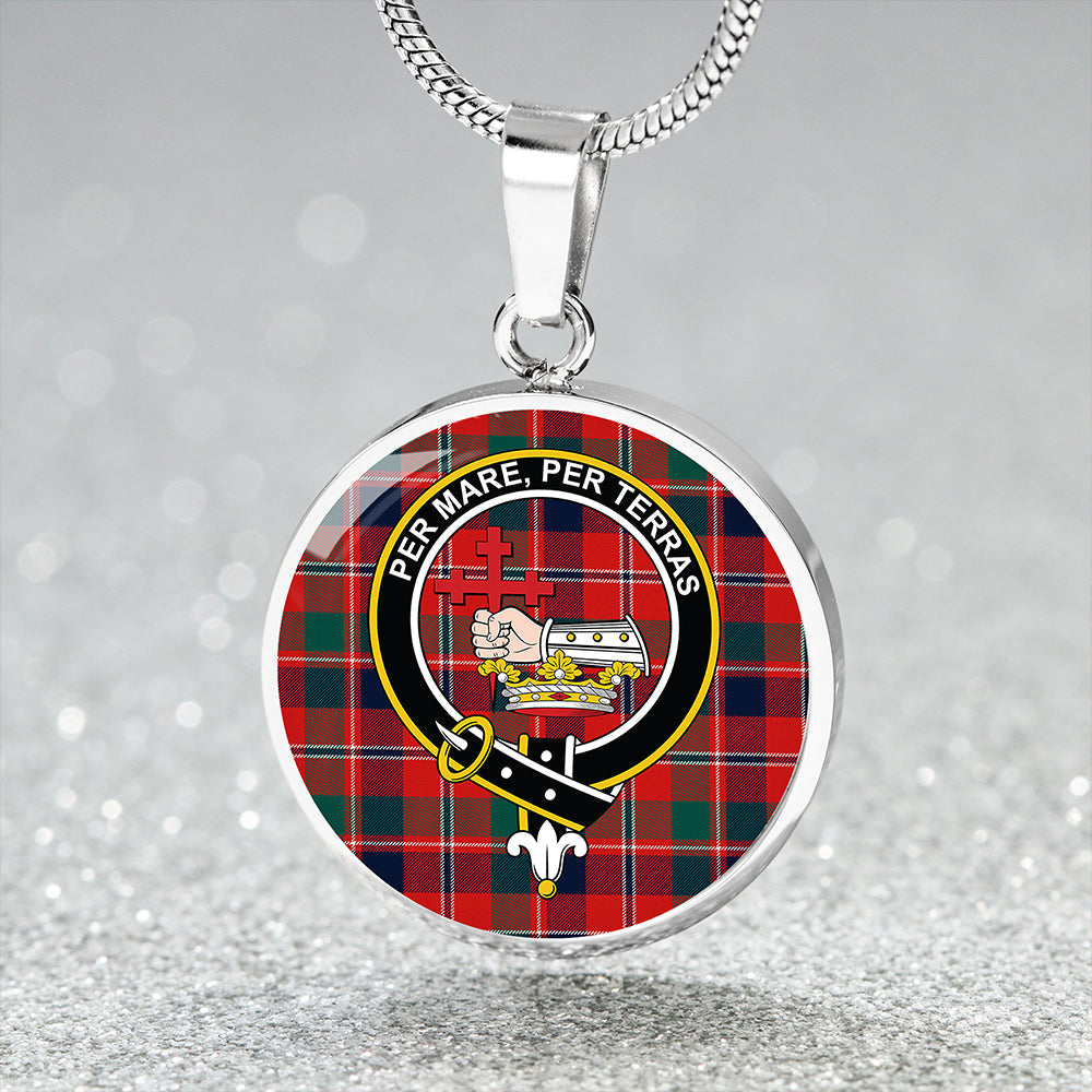 MacDonald of Glenaladale #2 (Donald Glenfinnan) Modern Tartan Crest Circle Necklace