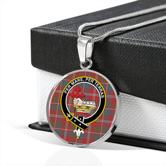 MacDonald of Glenaladale #2 (Donald Glenfinnan) Weathered Tartan Crest Circle Necklace