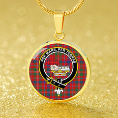MacDonald of Glenaladale (Donald of Glenaladale) Modern Tartan Crest Circle Necklace