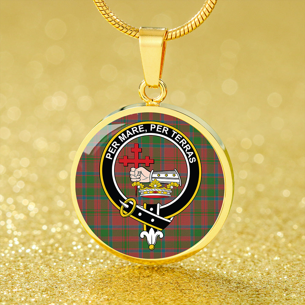 MacDonald of Glencoe (Donald of Glencoe) Ancient Tartan Crest Circle Necklace