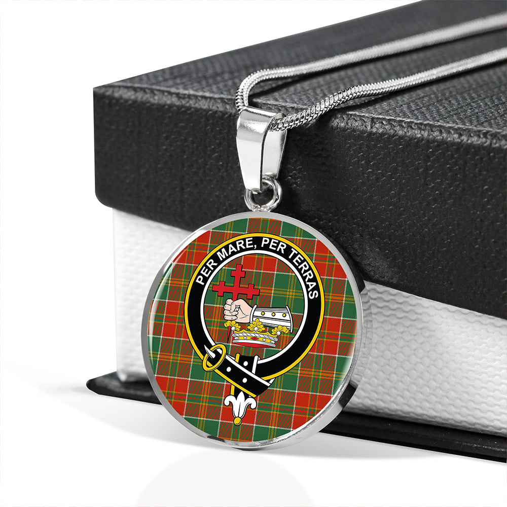 MacDonald of Kingsburgh (Donald of Kingsburgh) Ancient Tartan Crest Circle Necklace