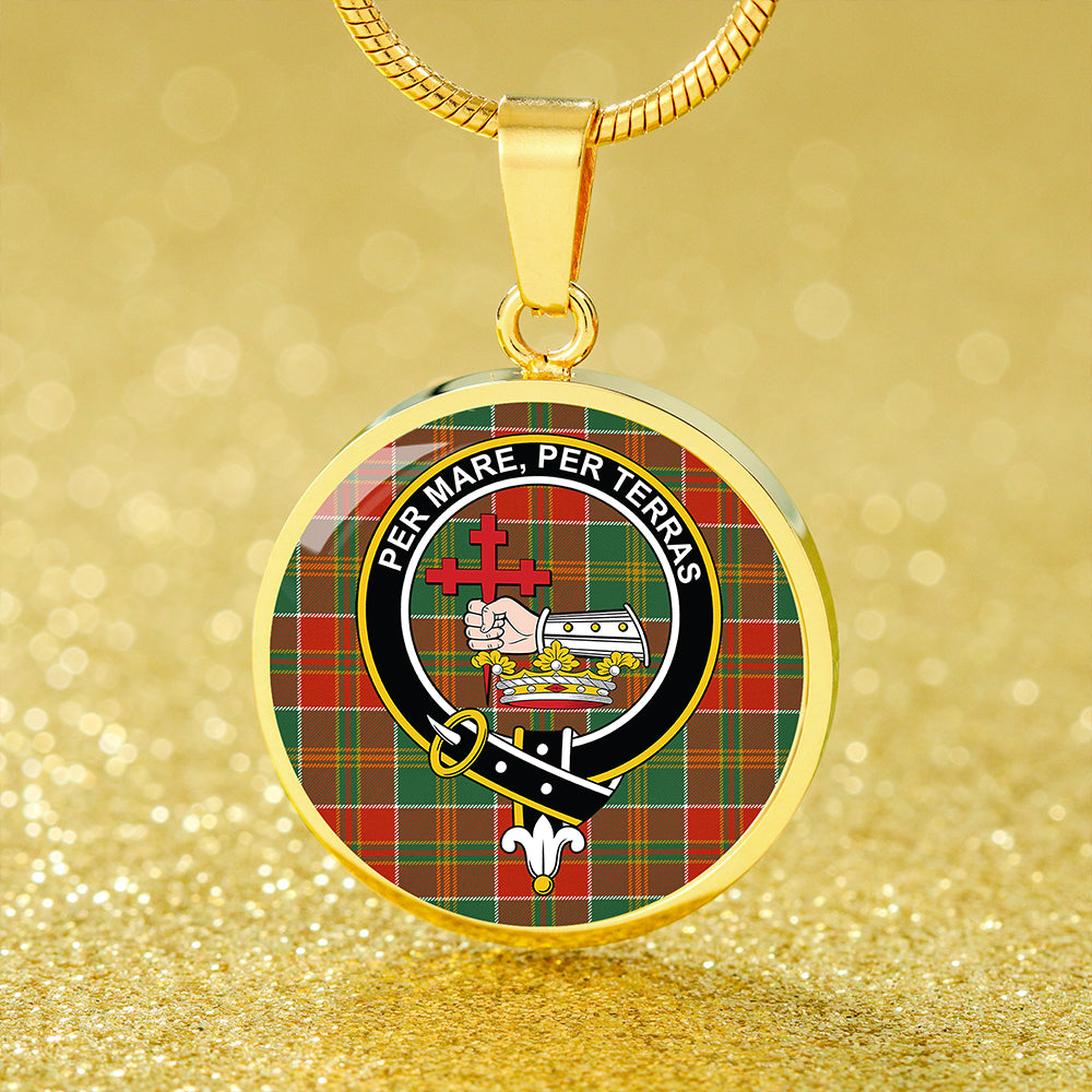 MacDonald of Kingsburgh (Donald of Kingsburgh) Ancient Tartan Crest Circle Necklace
