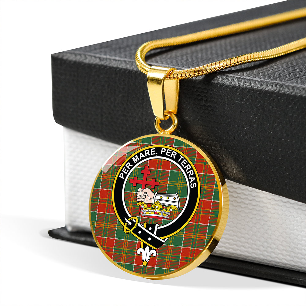 MacDonald of Kingsburgh (Donald of Kingsburgh) Ancient Tartan Crest Circle Necklace