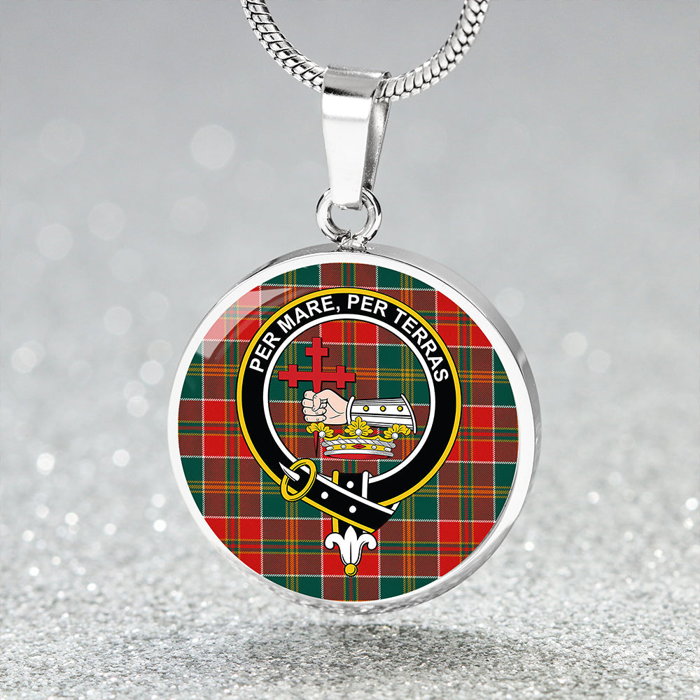 MacDonald of Kingsburgh (Donald of Kingsburgh) Modern Tartan Crest Circle Necklace