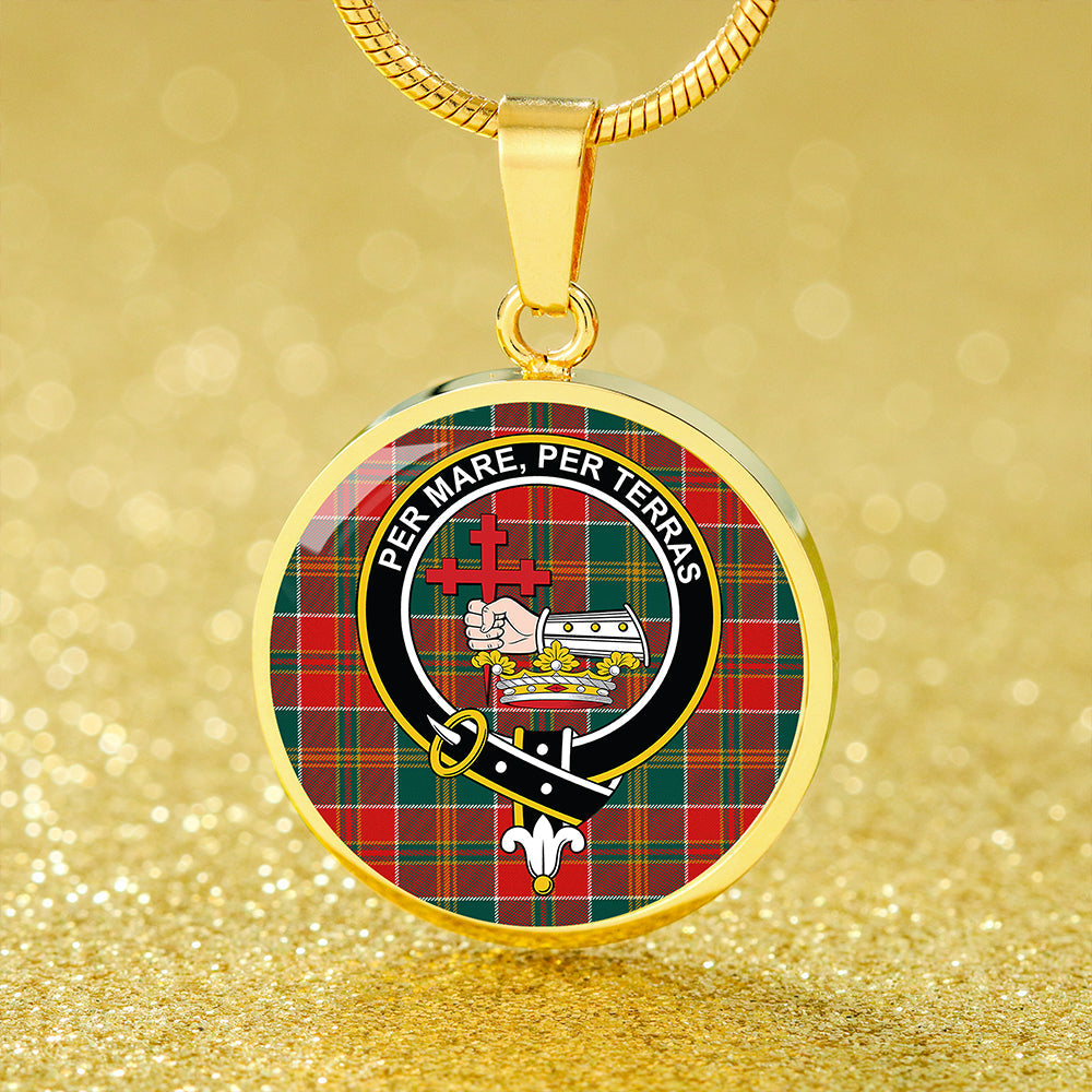 MacDonald of Kingsburgh (Donald of Kingsburgh) Modern Tartan Crest Circle Necklace